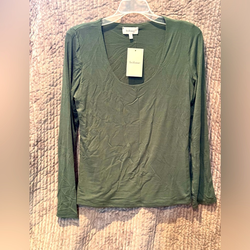 Bohme Long-sleeved Autumn Green T Shirt